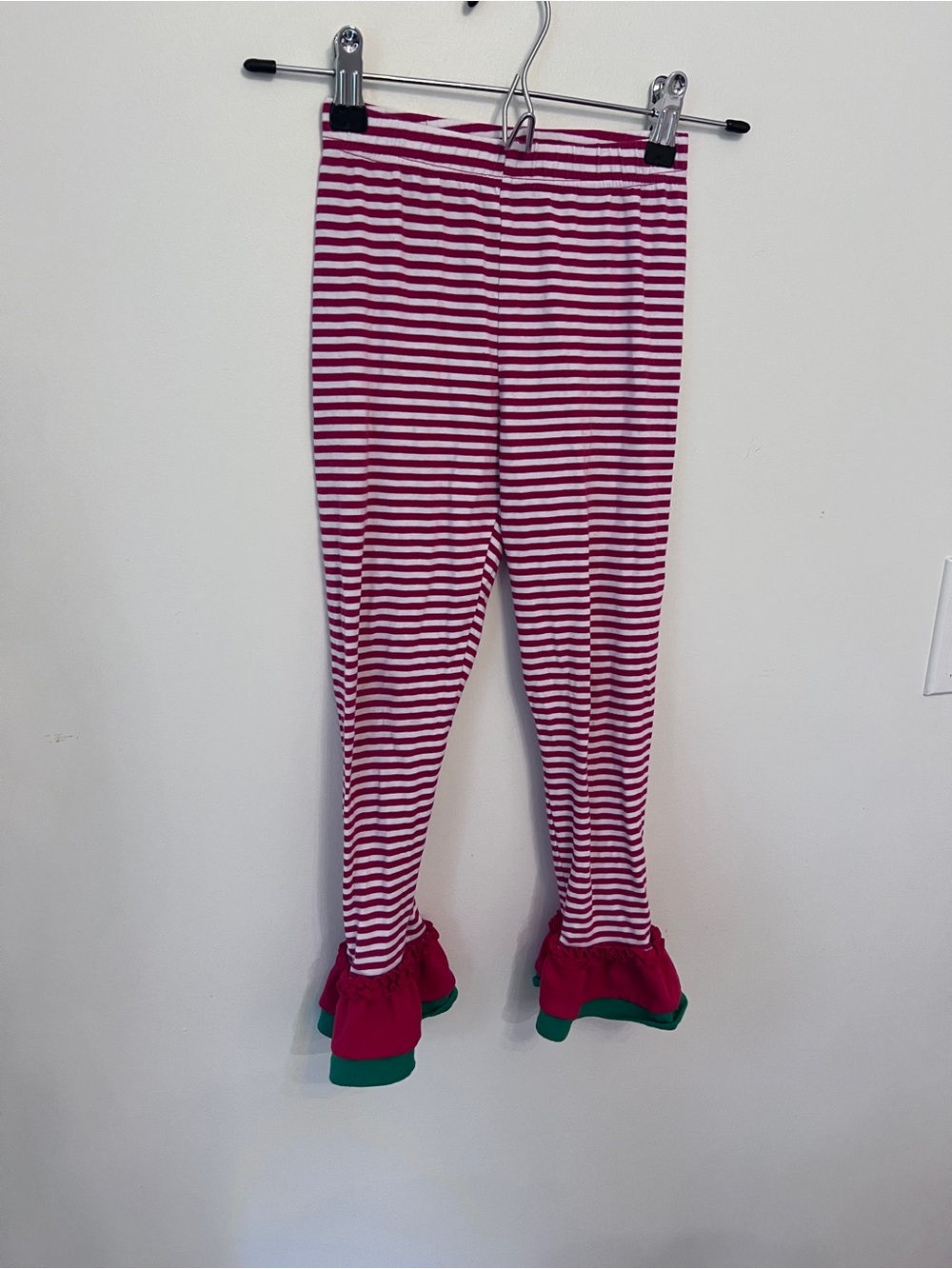 Rare Editions Girls Christmas Santa Applique Tunic & Ruffled Legging Set size 5 - Picture 5 of 12